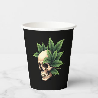 Gobelets En Papier Gothique esthétique Grunge Crâne Tropical Feuille