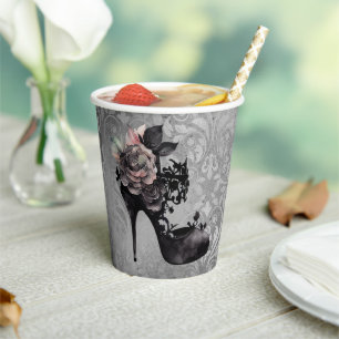 Gobelets En Papier Gothique Vogue   Muet Pastel Rose de la mode Stile