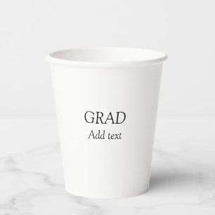 Gobelets En Papier Grad simple graduation minimale élégante typo mode