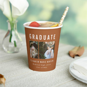 Gobelets En Papier Graduation 2 photo typographie en terre cuite