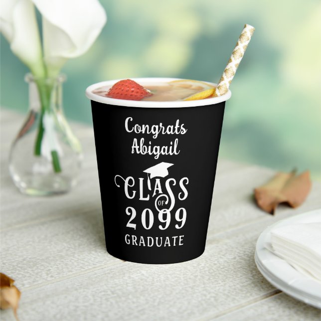 Gobelets En Papier Graduation Fancy Classe Année Personnalisée Person (Insitu)