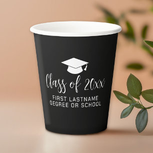 Gobelets En Papier Graduation Party Classe du Casquette de grade Nom
