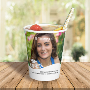 Gobelets En Papier Graduation Photo Minimaliste Moderne Fun Faits