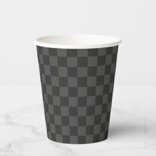 Gobelets En Papier Gray Checkerboard