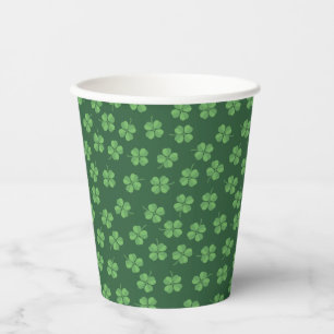 Gobelets En Papier Green Celtic Irish Four Leafed Clovers St. Patrick