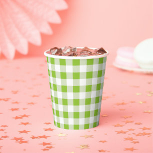 Gobelets En Papier Green En vichy Check Summer Pique Papier Coupe