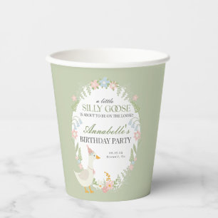 Gobelets En Papier Green Silly Goose Floral En vichy fête d'anniversa