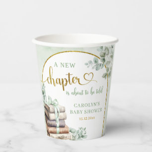 Gobelets En Papier Greenery Sage Storybook Baby shower tasse de papie
