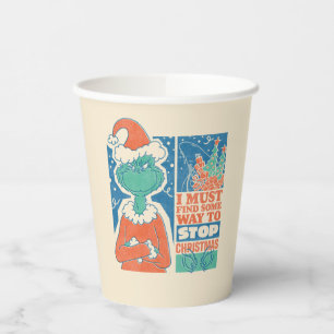 Gobelets En Papier Grinch Arrêtez Noël Graphique Vintage