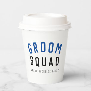 Gobelets En Papier Groom Squad Garçon d'honneur de bachelor moderne