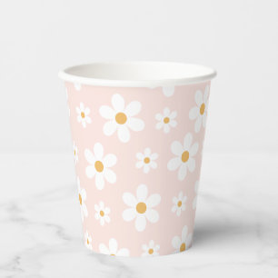 Gobelets En Papier Groovy Rétro Daisy Rose