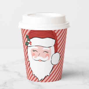 Gobelets En Papier Grosses tasses de papier de Noël visage Père Noël