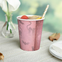 Grunge roux chats roses rayures Halloween