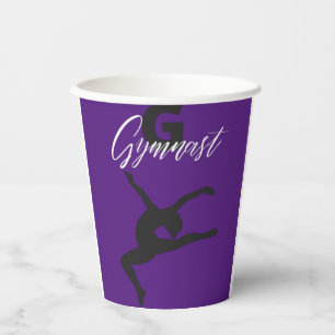 Gobelets En Papier Gymnastique Monogramme G est pour Gymnaste