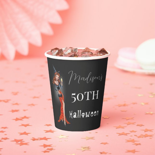 Gobelets En Papier Halloween 50 ème fête d'anniversaire de femme (Insitu)