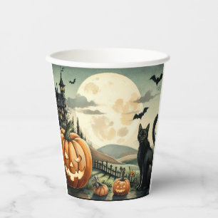 Gobelets En Papier Halloween/Automne/Automne/citrouille/chat