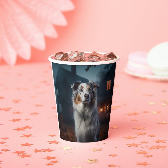 Gobelets En Papier Halloween, berger australien (Insitu)