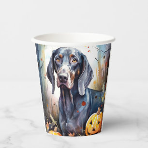 Gobelets En Papier Halloween Bluetick Coonhound avec la peur Citrouil