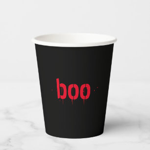 Gobelets En Papier Halloween boo noir rouge sanglant effroi
