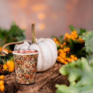 Gobelets En Papier Halloween brun orange style