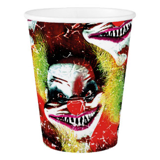 Gobelets En Papier halloween déplaisant méchant horreur clown collage