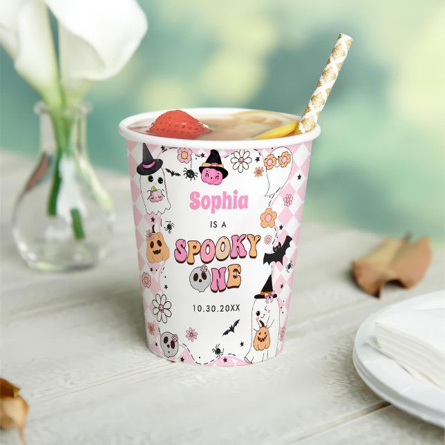 Gobelets En Papier Halloween Fantôme Super 1er anniversaire (Créateur téléchargé)