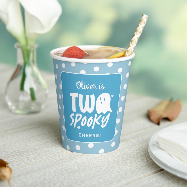 Gobelets En Papier Halloween Ghost Two Éffrayant Boy 2e anniversaire (Insitu)