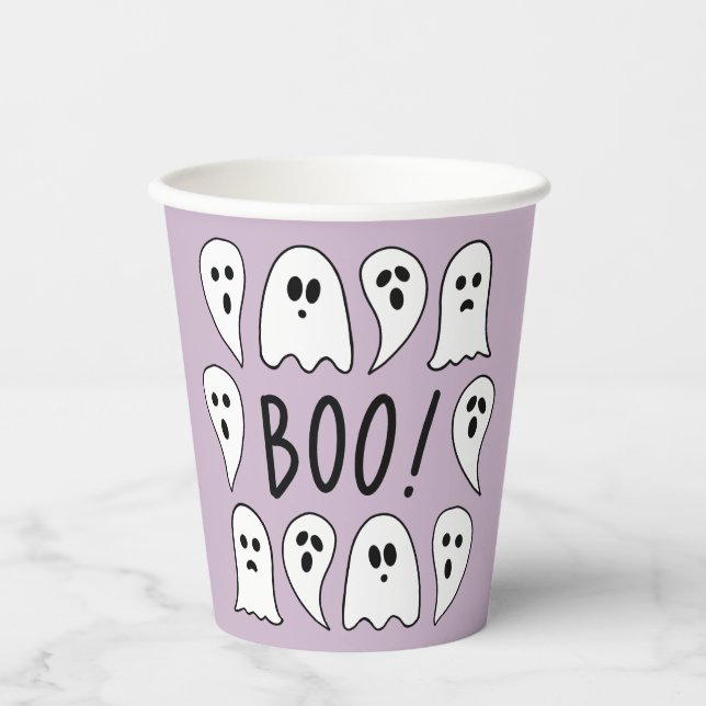 Gobelets En Papier Halloween Ghosts Boo (Recto)
