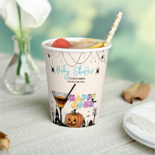 Gobelets En Papier Halloween Happy Hour Citrouille Cocktail Baby show