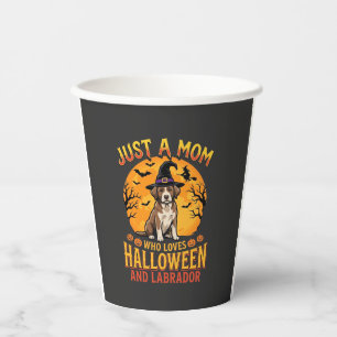 Gobelets En Papier Halloween Labrador Maman Sorcière Chien Design_1
