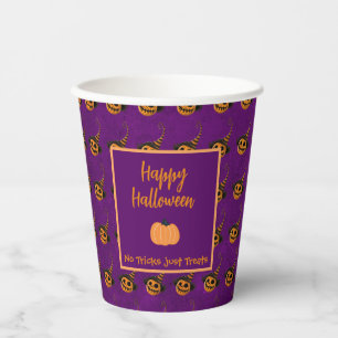 Gobelets En Papier Halloween minuscules citrouilles orange tour ou tr