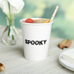 Gobelets En Papier Halloween noir et blanc effrayant