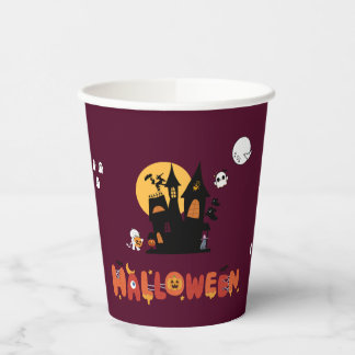 Gobelets En Papier HALLOWEEN Party Cup - Haunted House & Citrouille