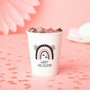 Gobelets En Papier Halloween rose Boho arc-en-ciel
