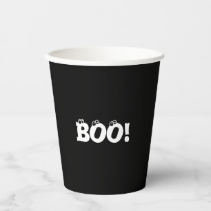 Gobelets En Papier Halloween Scary Boo! yeux noir blanc éffrayant