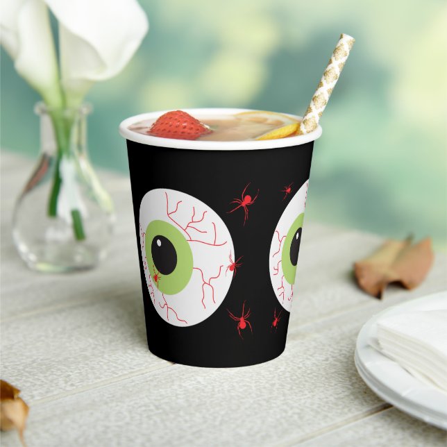 Gobelets En Papier Halloween Scary Eyeball Party (Insitu)