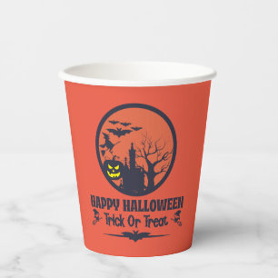 Gobelets En Papier Halloween Tricoter Ou Traiter
