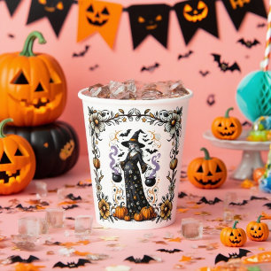 Gobelets En Papier Halloween Twins Baby shower Pregnant sorcier