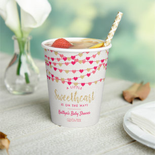 Gobelets En Papier Hanging Love Hearts Petit Baby shower amoureux