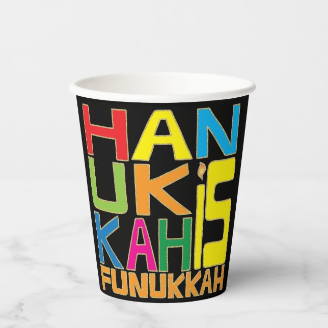 Gobelets En Papier Hanoukka est Funukkah 8 oz. (Recto)