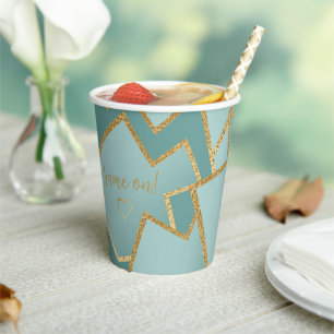 Gobelets En Papier Hanoukka Game On Bluish Dreidels 8 oz.