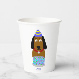 Gobelets En Papier Happy Birthday Pup Paper Cups