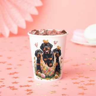 Gobelets En Papier Happy Easter Rottweiler Dogs