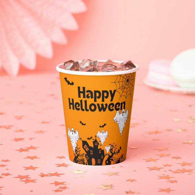Gobelets En Papier Happy Halloween design (Insitu)