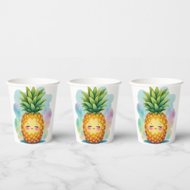 Gobelets En Papier Happy Pineapple Paper Cups (Multi)