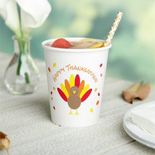 Gobelets En Papier Happy Thanksgiving