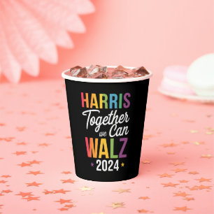 Gobelets En Papier Harris Walz 2024 Kamala Ensemble Nous Pouvons LGBT