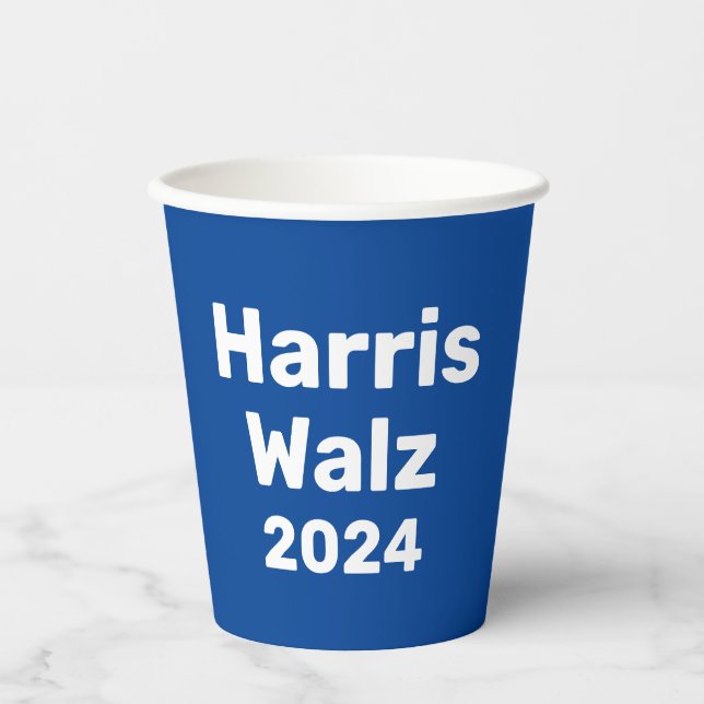 Gobelets En Papier Harris / Walz Campagne présidentielle 2024 (Recto)