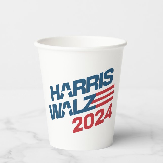 Gobelets En Papier Harris Walz Élection 2024 (Recto)