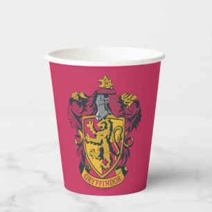 Gobelets En Papier Harry Potter Blason de Gryffondor Or et Rouge